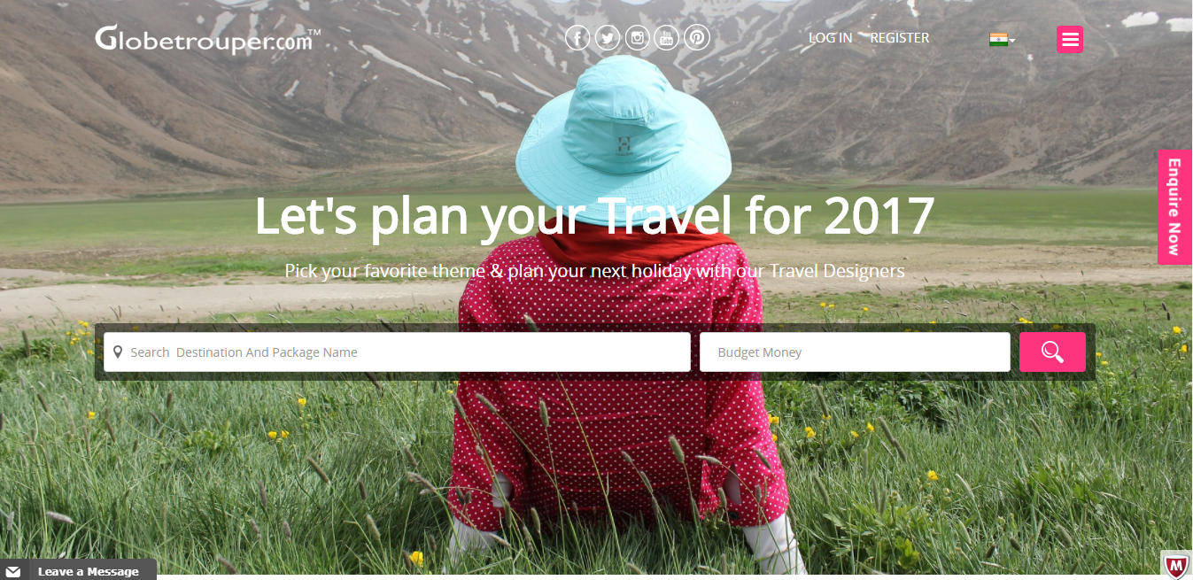 Globetrouper-Travel website development-Thoughtfulminds